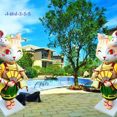 小猫雕塑 玻璃钢小猫雕塑制作