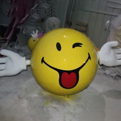 微笑雕塑 玻璃钢微笑制作